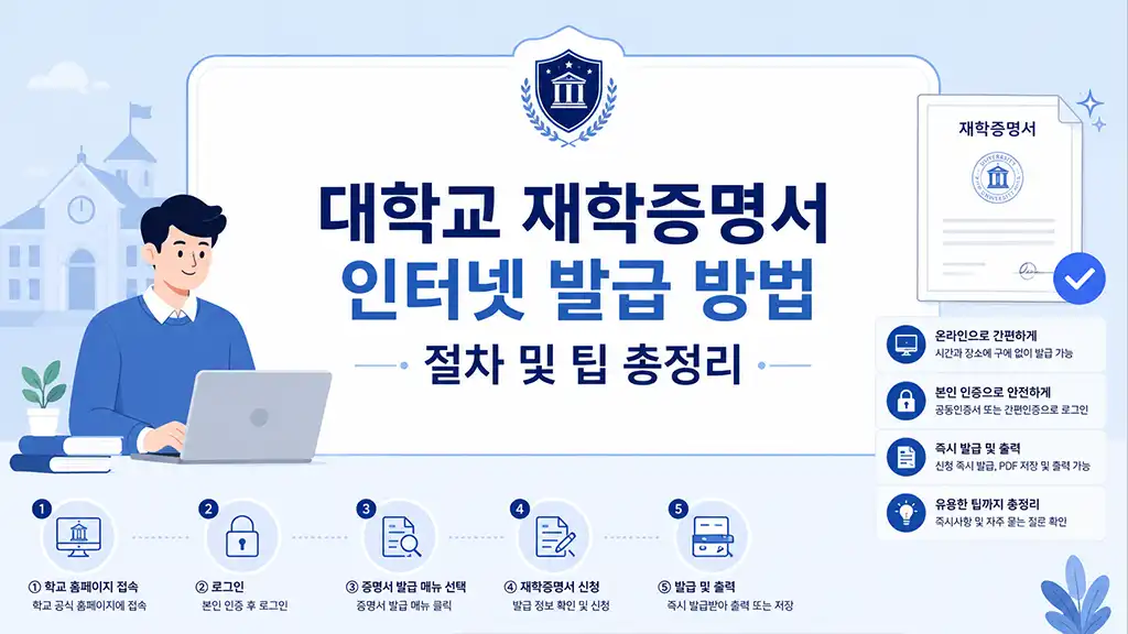 대학교 재학증명서 인터넷 발급 방법 절차 및 팁 총정리