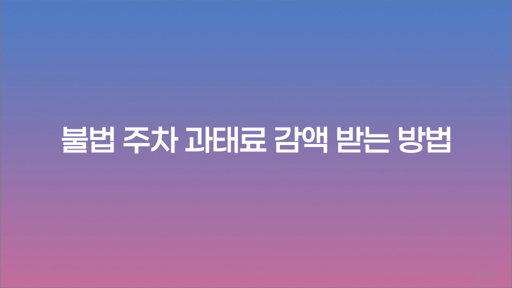 불법 주차 과태료 감액 받는 방법 (과태료 자진 납부 방법)